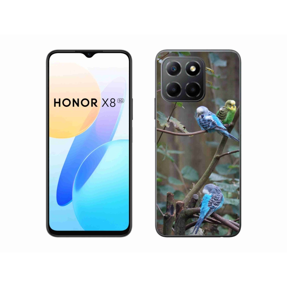 Gélový kryt mmCase na Honor X8 5G/Honor 70 Lite - papagáje na vetve