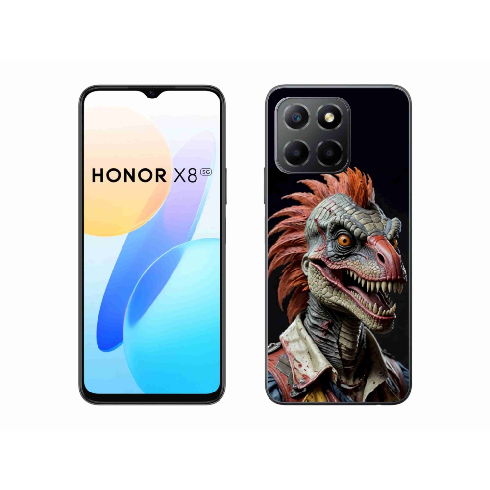 Gélový kryt mmCase na Honor X8 5G/Honor 70 Lite - punk dinosaurus