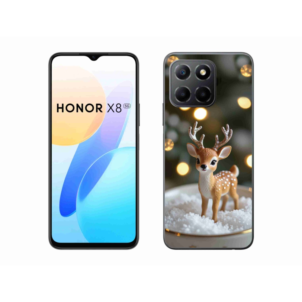 Gélový kryt mmCase na Honor X8 5G/Honor 70 Lite - roztomilý vianočný jeleň
