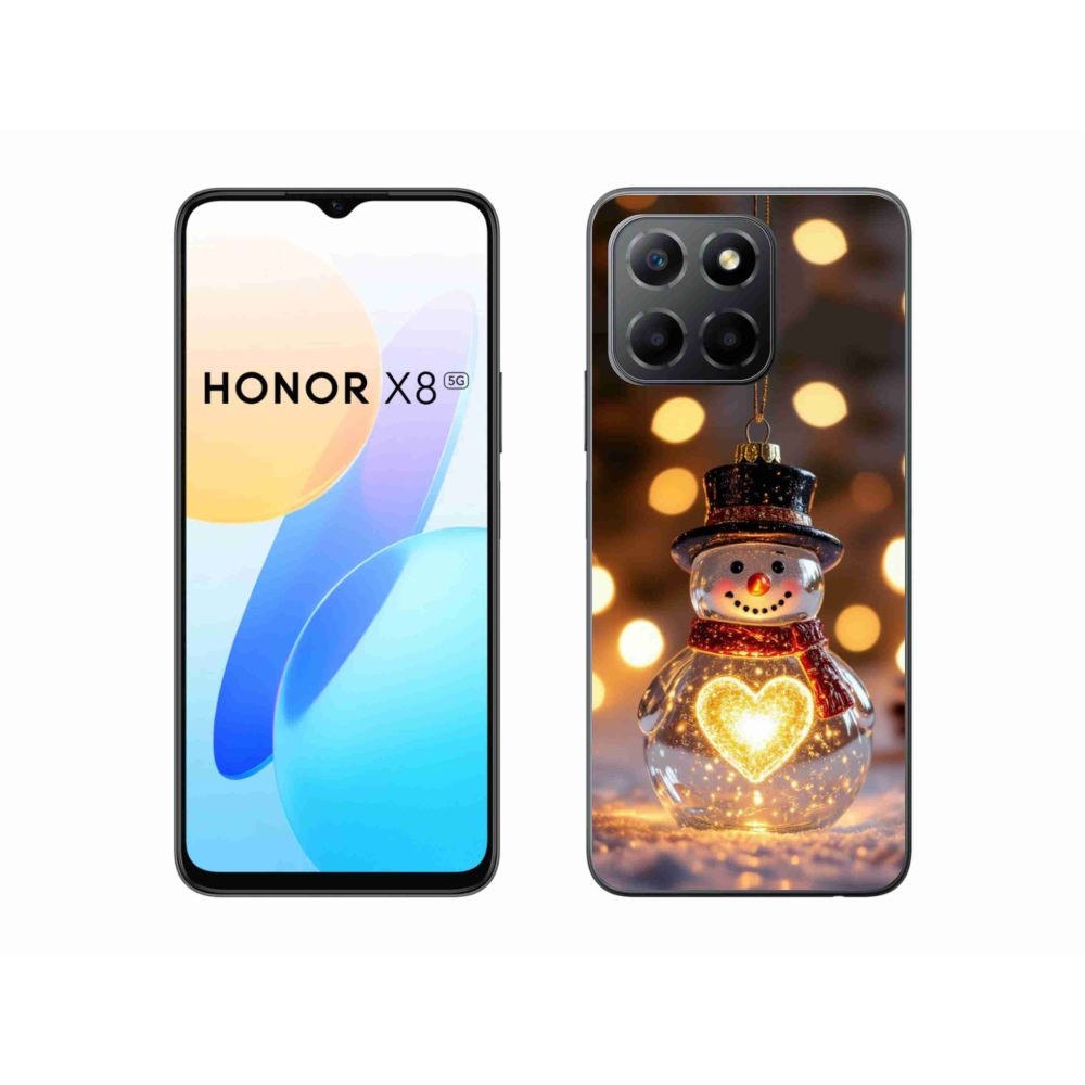 Gélový kryt mmCase na Honor X8 5G/Honor 70 Lite - svietiaci vianočný snehuliak