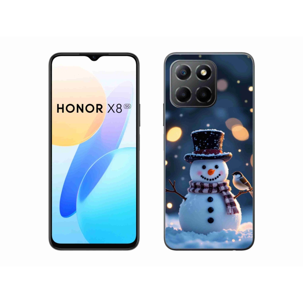 Gélový kryt mmCase na Honor X8 5G/Honor 70 Lite - vianočný snehuliak