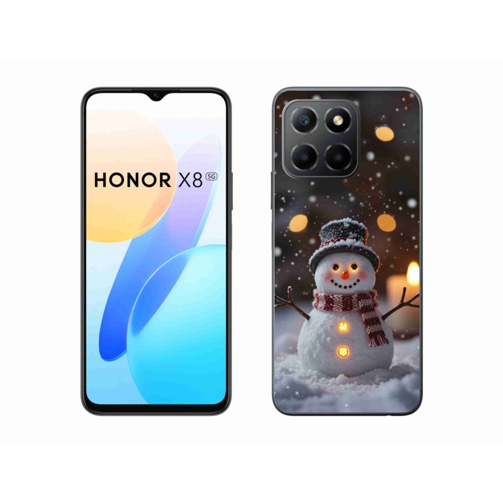 Gélový kryt mmCase na Honor X8 5G/Honor 70 Lite - veselý snehuliak