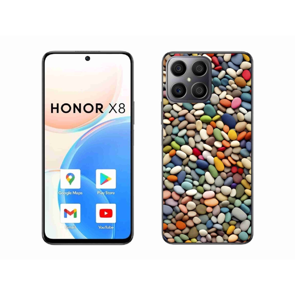 Gélový kryt mmCase na Honor X8 - farebné kamienky 2