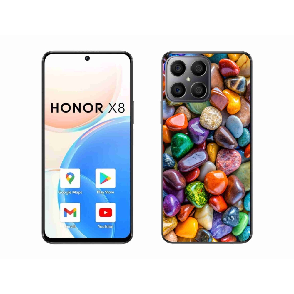 Gélový kryt mmCase na Honor X8 - farebné kamienky