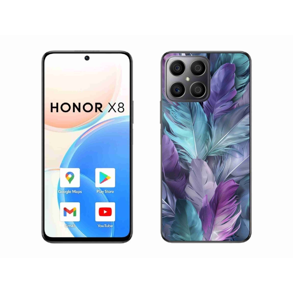 Gélový kryt mmCase na Honor X8 - farebné perie 2