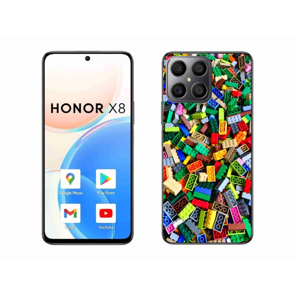Gélový kryt mmCase na Honor X8 - farebné stavebné kocky