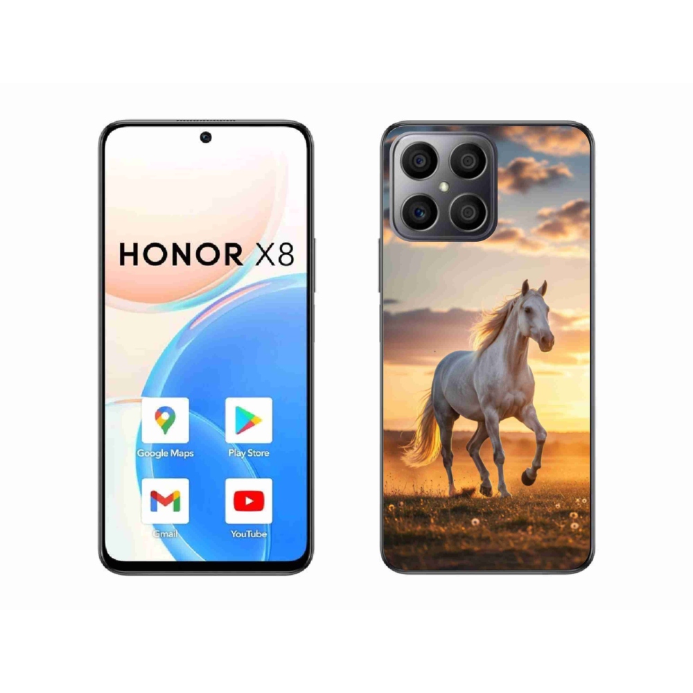 Gélový kryt mmCase na Honor X8 - bežiaci biely kôň 2