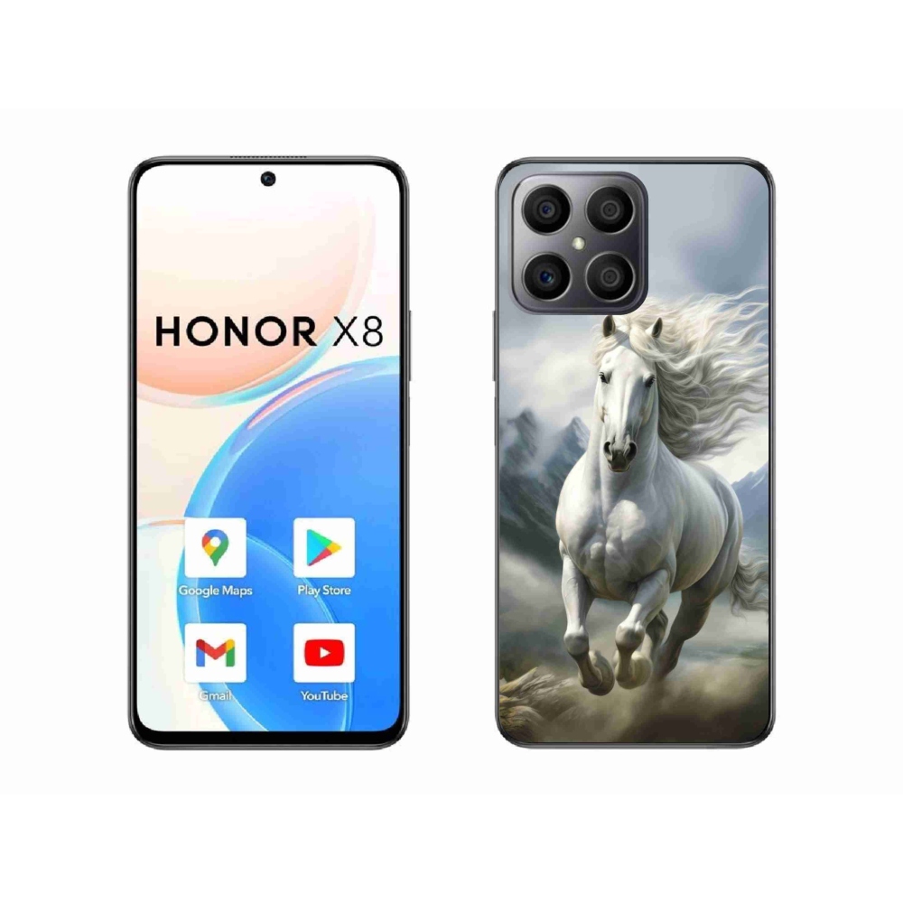 Gélový kryt mmCase na Honor X8 - bežiaci biely kôň 3