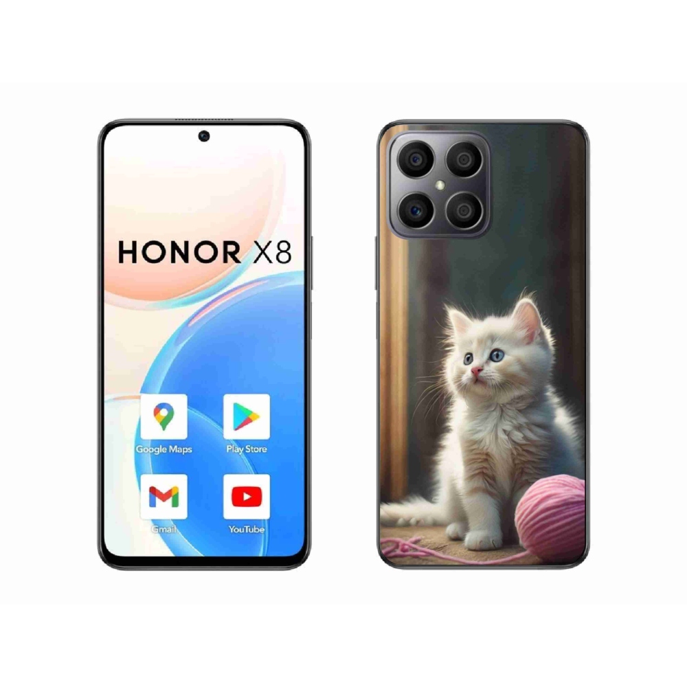 Gélový kryt mmCase na Honor X8 - biele mačiatko 2