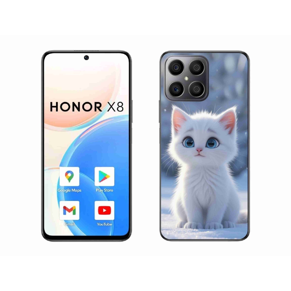 Gélový kryt mmCase na Honor X8 - biele mačiatko 3