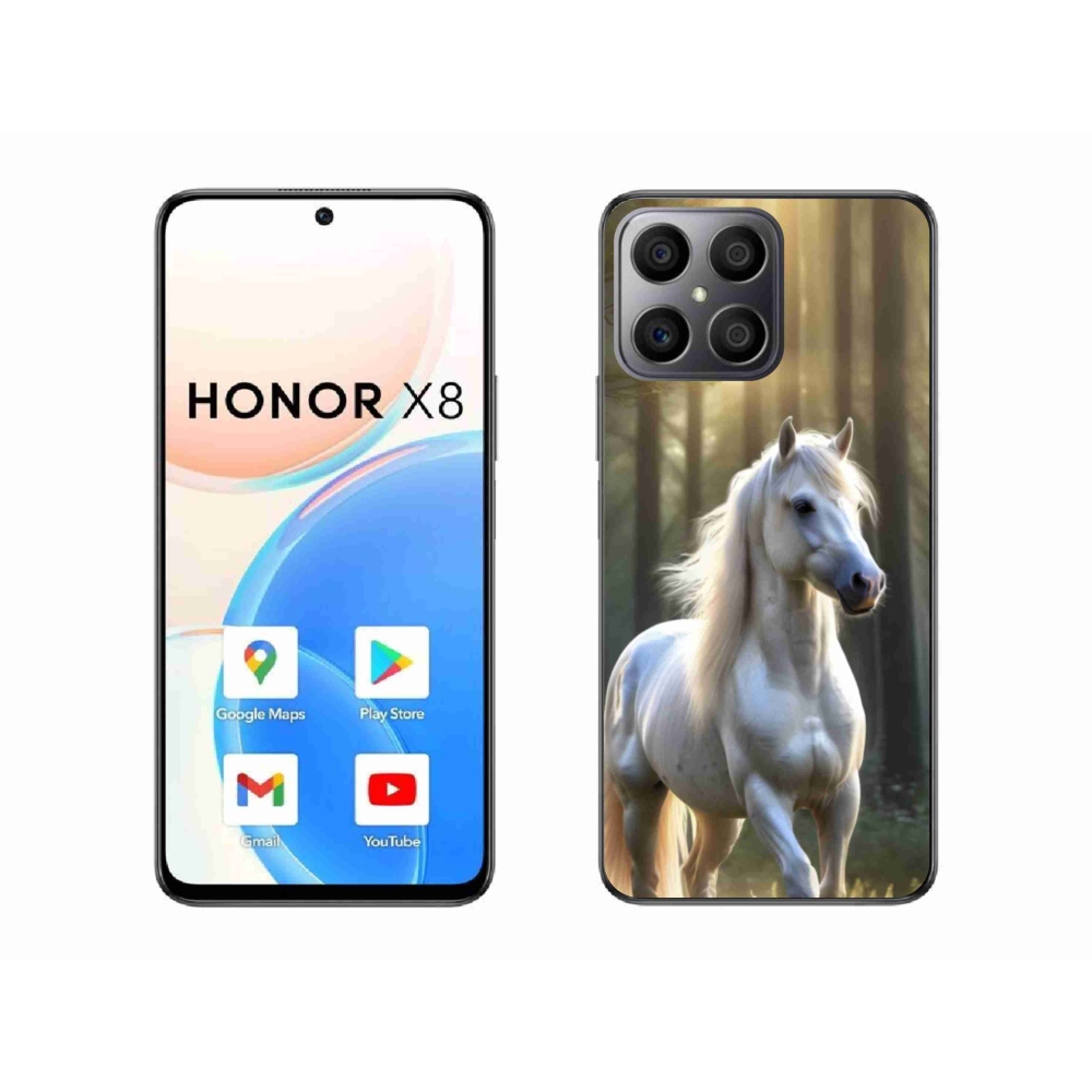 Gélový kryt mmCase na Honor X8 - biely kôň 3