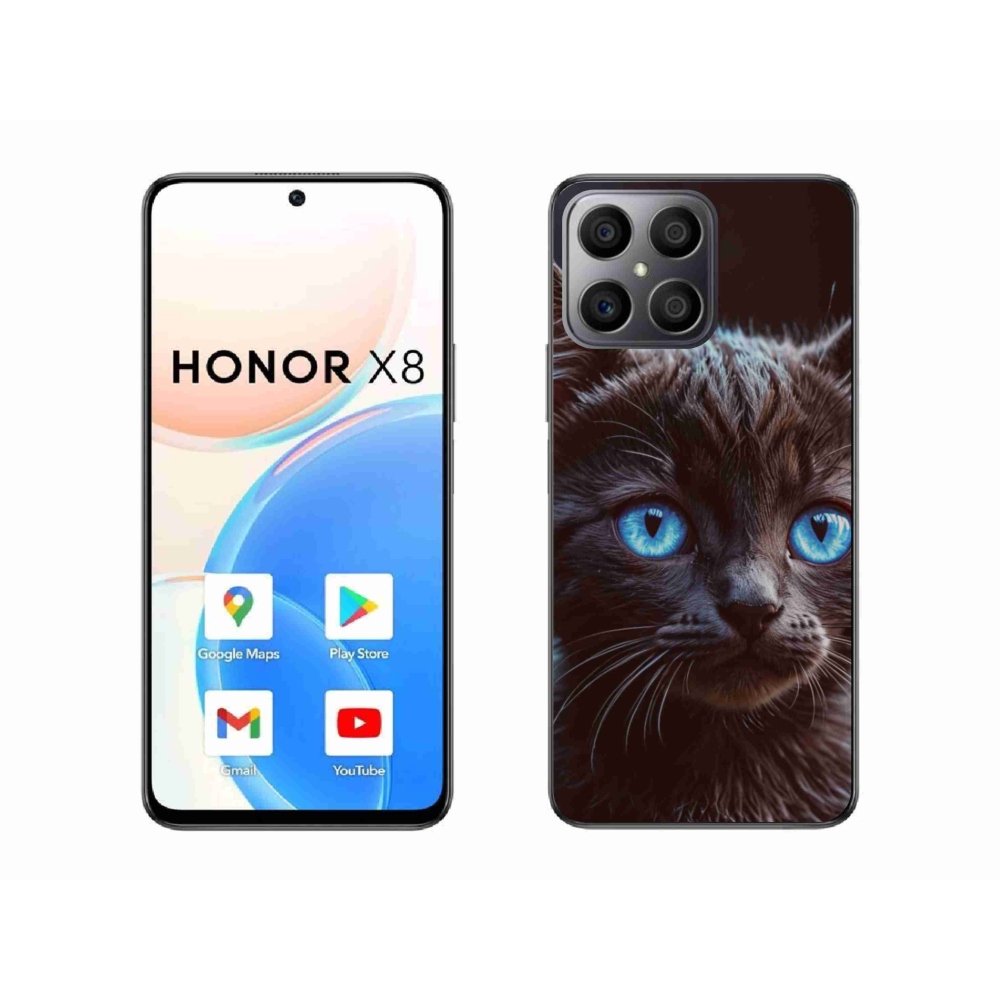 Gélový kryt mmCase na Honor X8 - čierne mačiatko 2