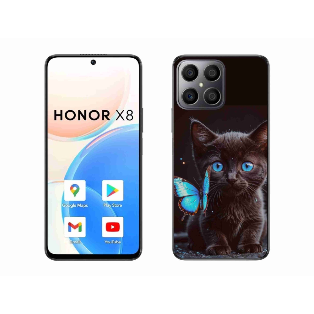 Gélový kryt mmCase na Honor X8 - čierne mačiatko 3