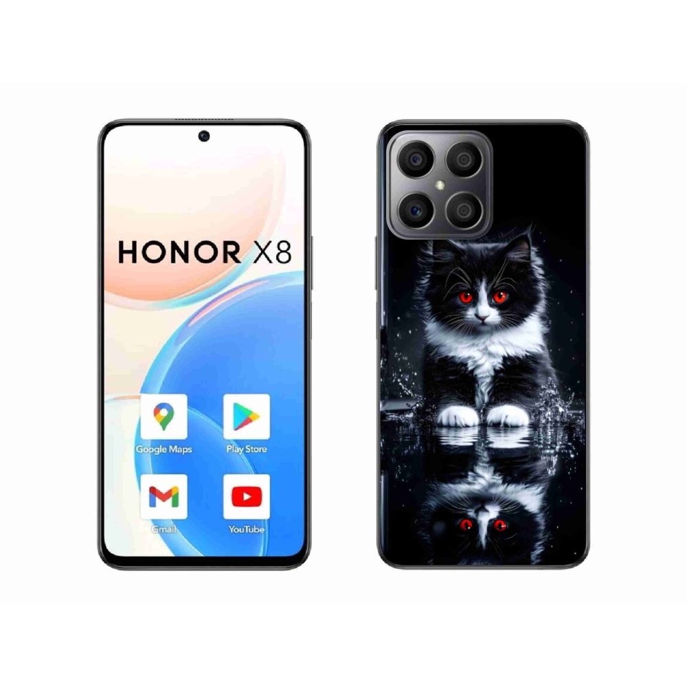 Gélový kryt mmCase na Honor X8 - čiernobiele mačiatko