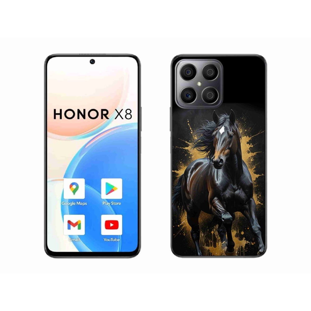 Gélový kryt mmCase na Honor X8 - elegantný čierny žrebec