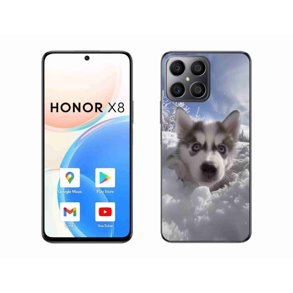 Gélový kryt mmCase na Honor X8 - husky v snehu