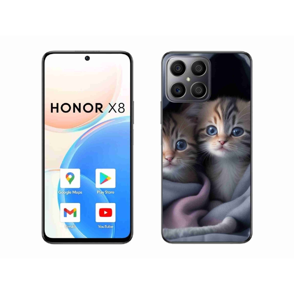 Gélový kryt mmCase na Honor X8 - mačacie duo 2