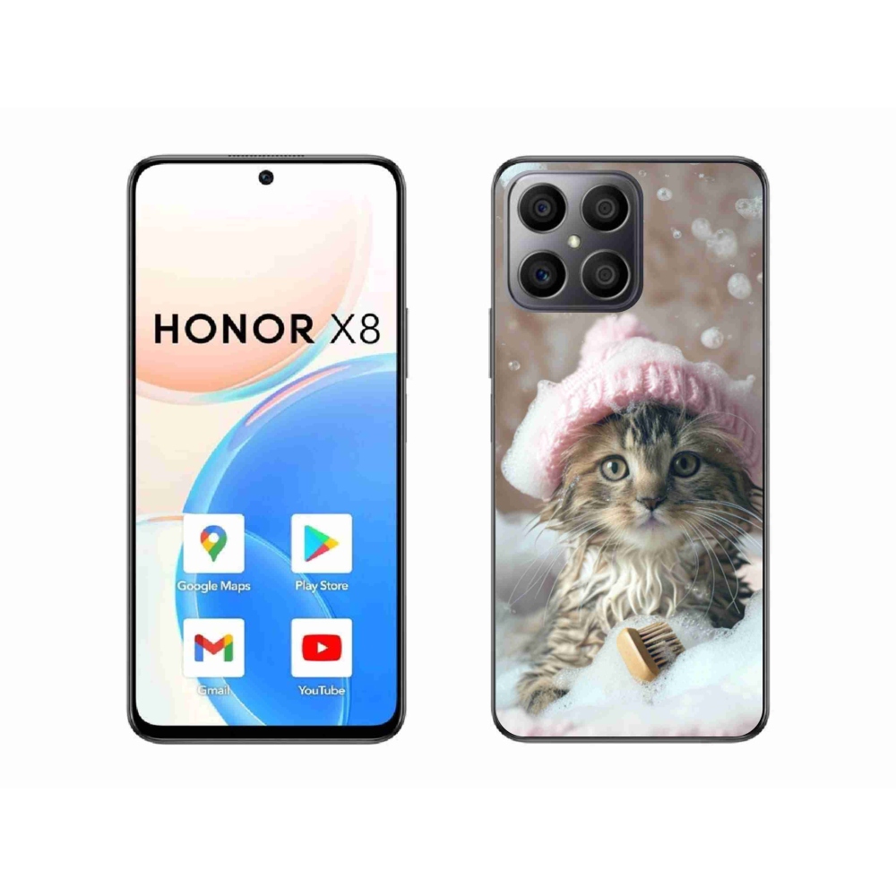 Gélový kryt mmCase na Honor X8 - mačiatko a kúpeľ