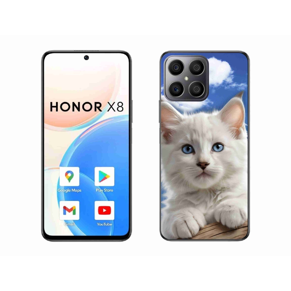 Gélový kryt mmCase na Honor X8 - mačiatko a oblaky