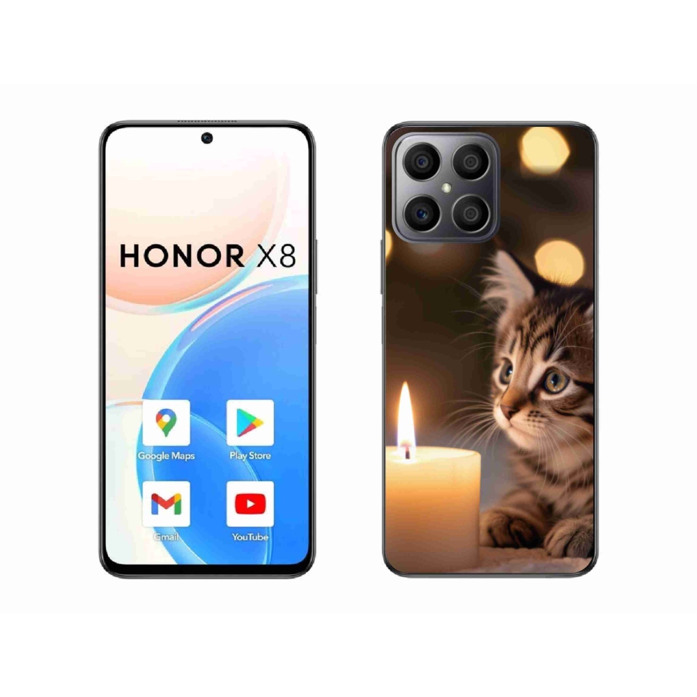 Gélový kryt mmCase na Honor X8 - mačiatko a sviečka