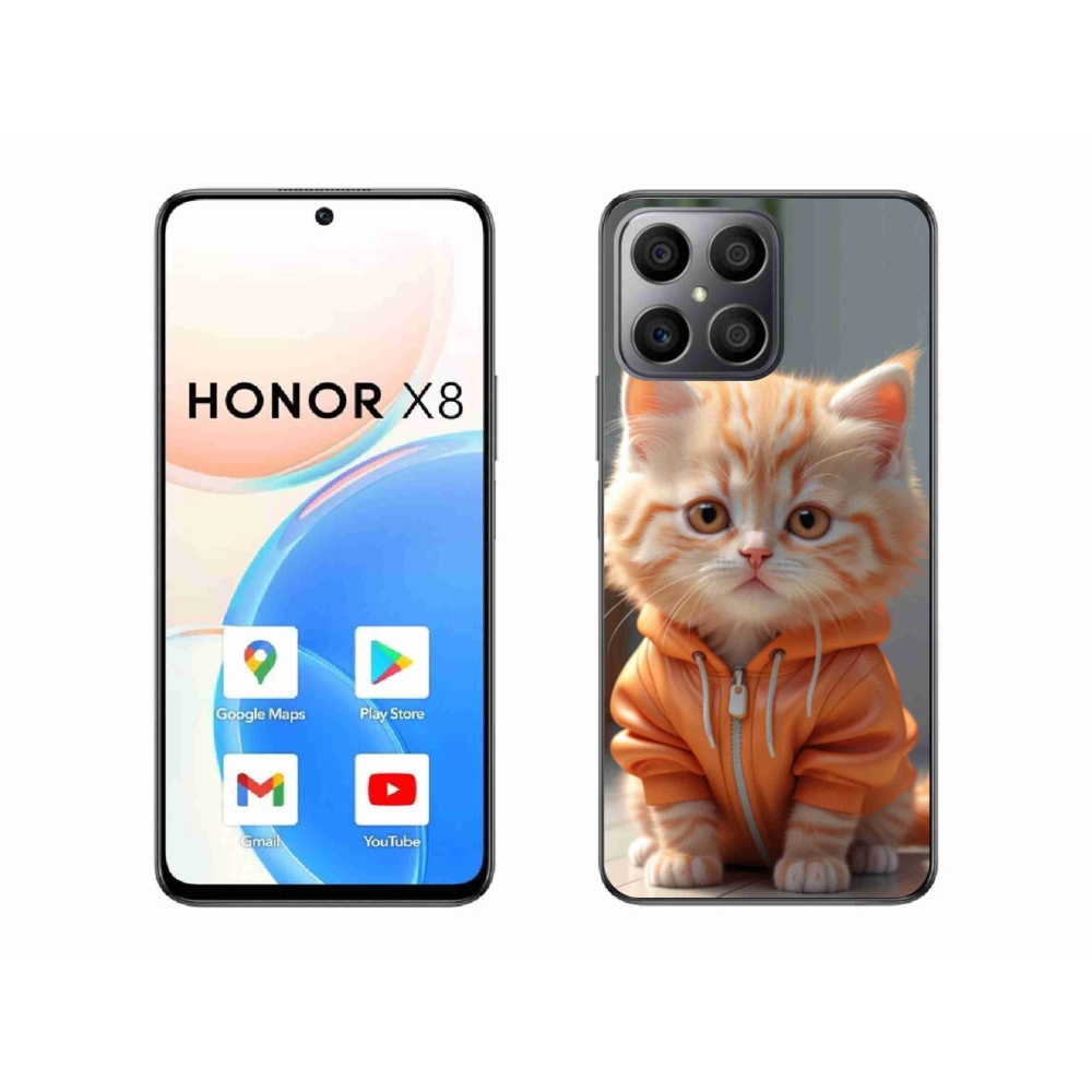 Gélový kryt mmCase na Honor X8 - mačiatko v mikine