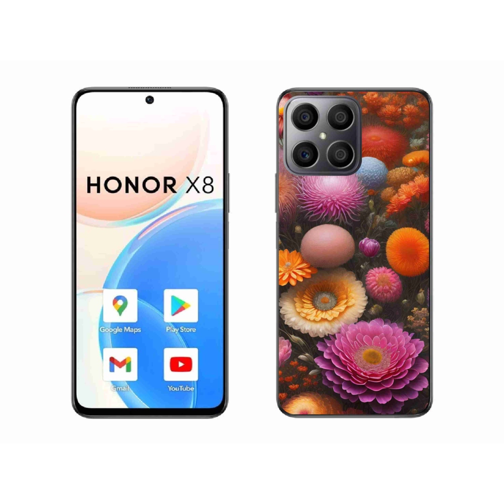 Gélový kryt mmCase na Honor X8 - kvetinová kompozícia