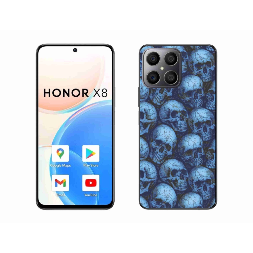 Gélový kryt mmCase na Honor X8 - lebky