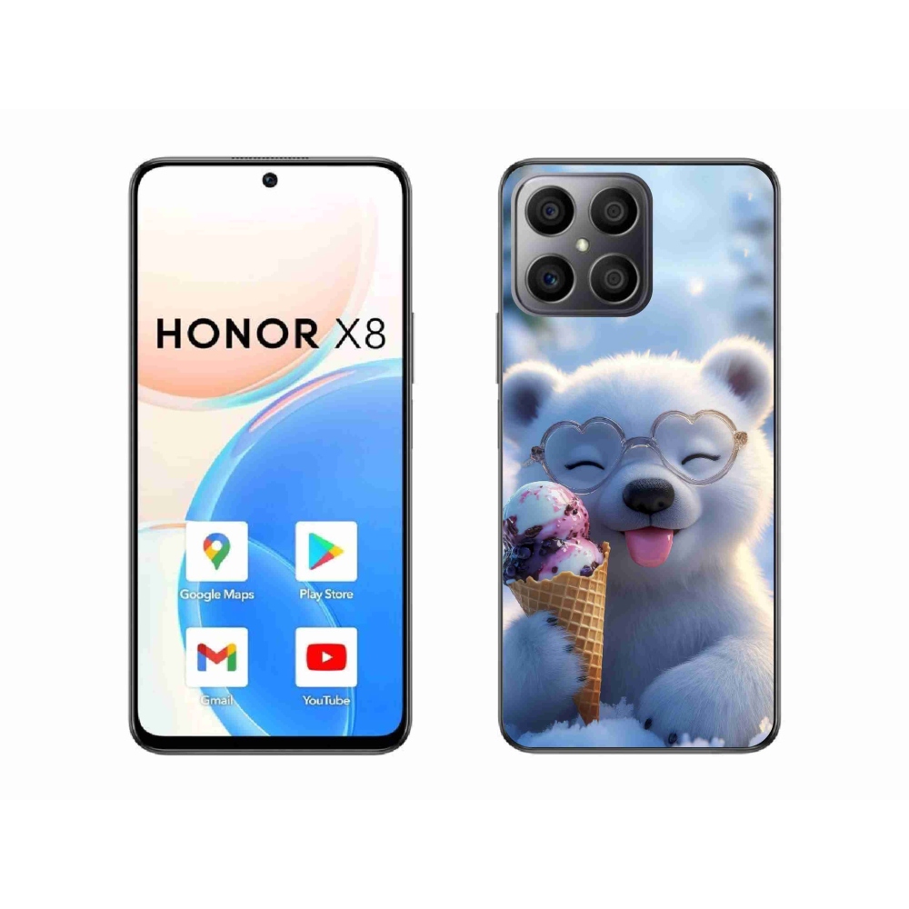 Gélový kryt mmCase na Honor X8 - medvedík so zmrzlinou