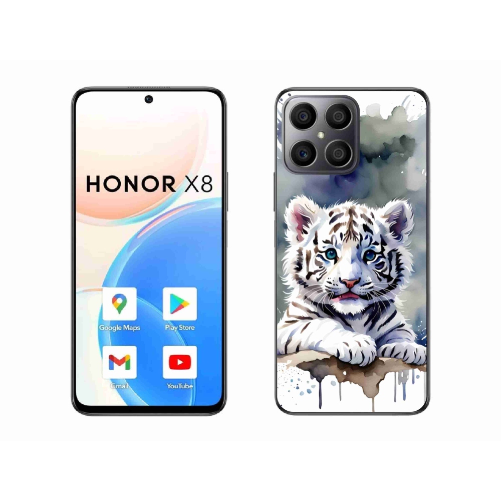 Gélový kryt mmCase na Honor X8 - mláďa bieleho tigra