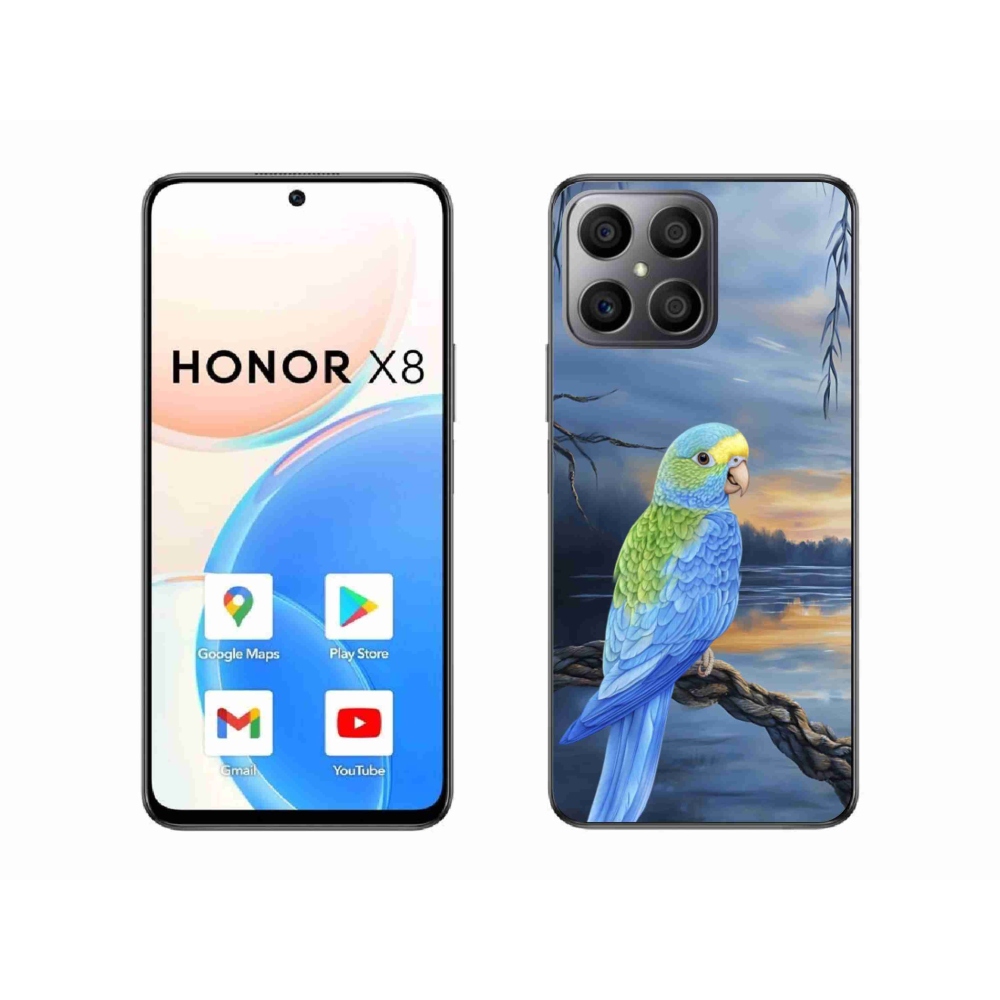 Gélový kryt mmCase na Honor X8 - modrý papagáj