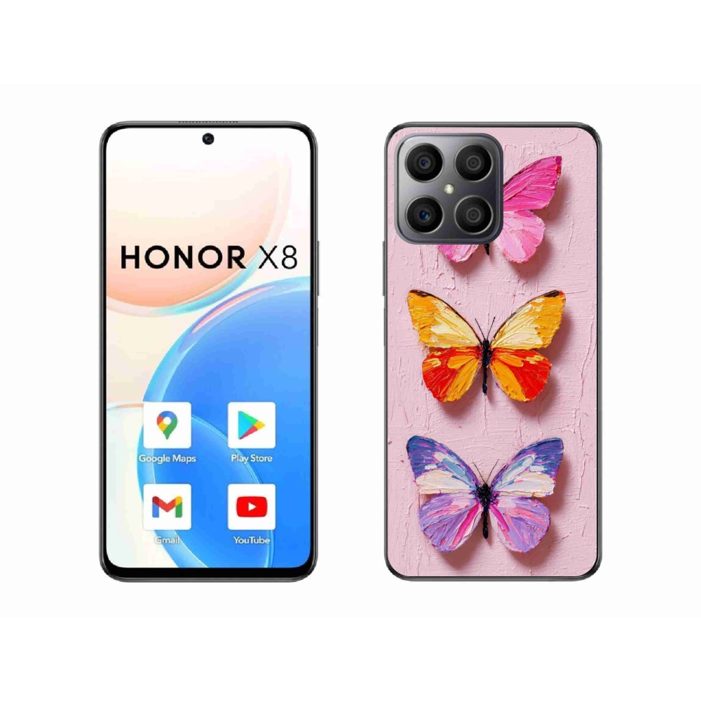 Gélový kryt mmCase na Honor X8 - motýlia trojica