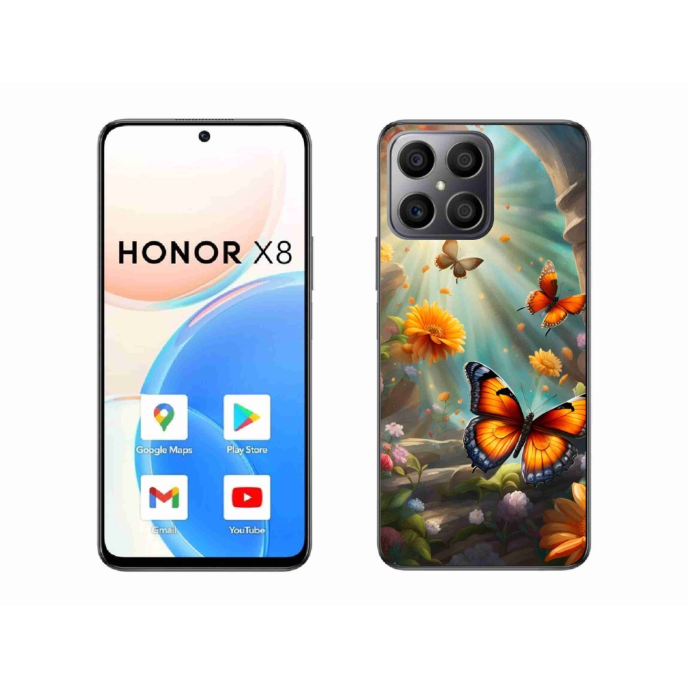 Gélový kryt mmCase na Honor X8 - motýlia záhrada 2