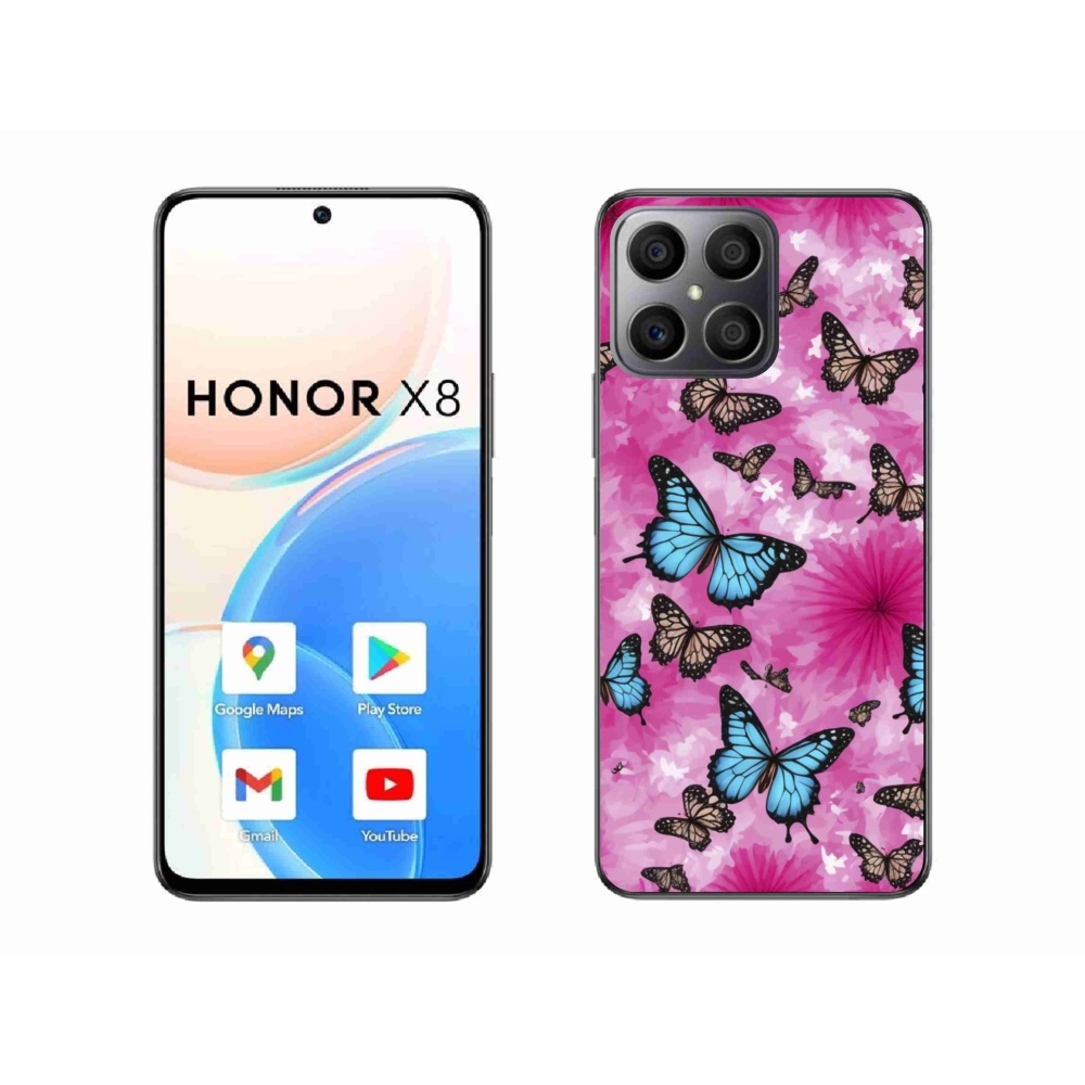 Gélový kryt mmCase na Honor X8 - motýlia záhrada