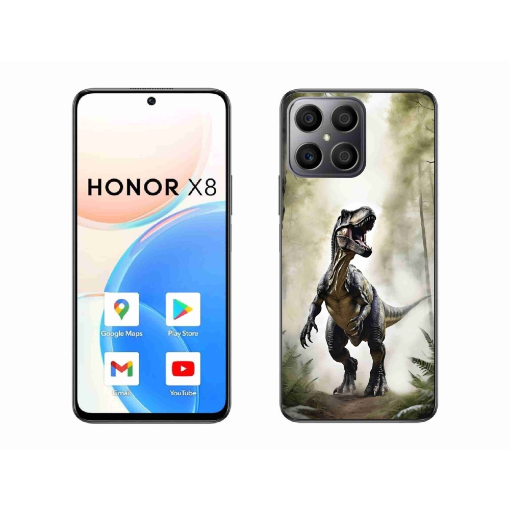 Gélový kryt mmCase na Honor X8 - naštvaný T-Rex