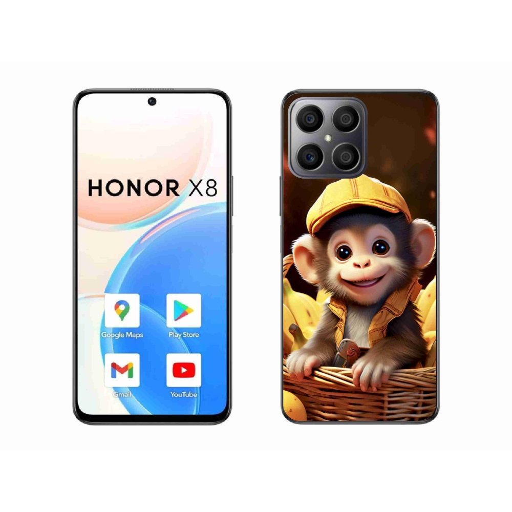 Gélový kryt mmCase na Honor X8 - opice v košíku