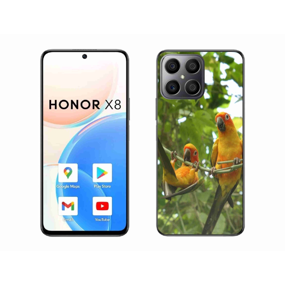 Gélový kryt mmCase na Honor X8 - papagáje aratingy
