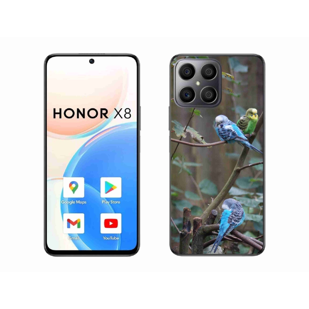 Gélový kryt mmCase na Honor X8 - papagáje na vetve