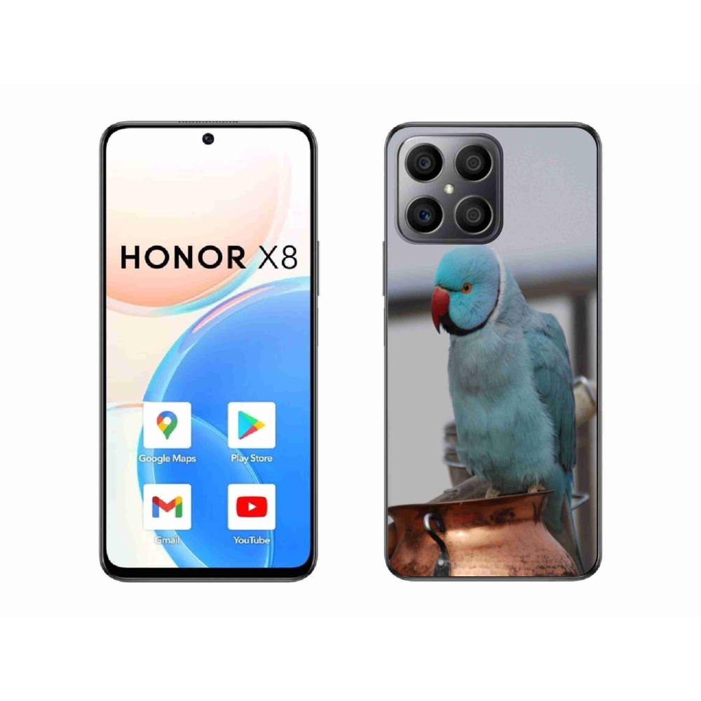 Gélový kryt mmCase na Honor X8 - papagáj alexander modrý