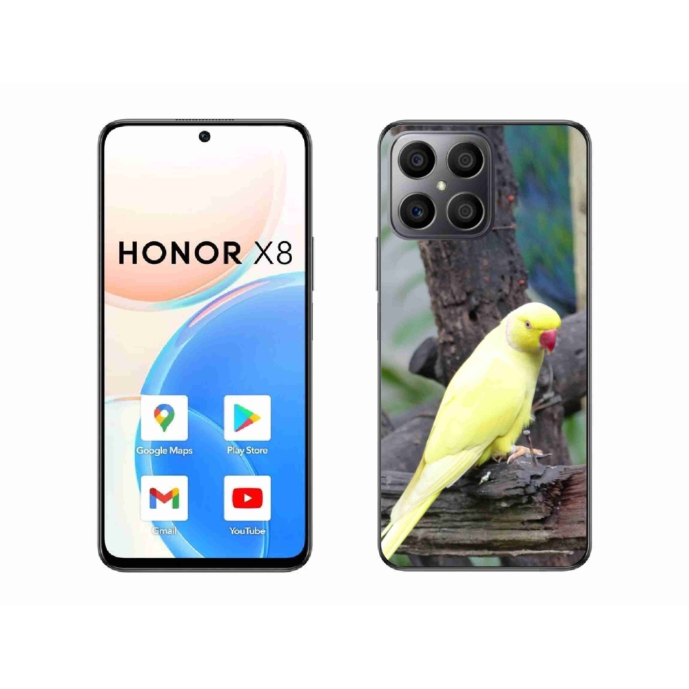 Gélový kryt mmCase na Honor X8 - papagáj alexander žltý