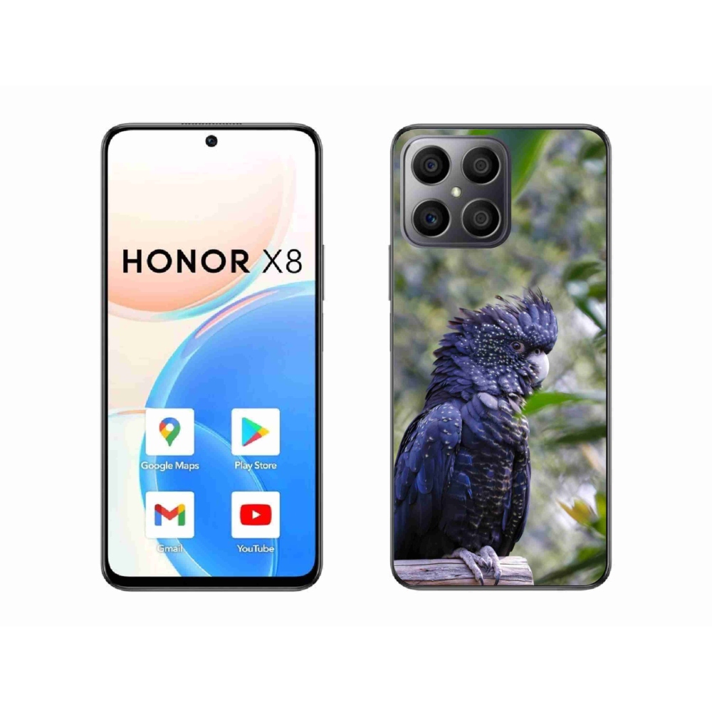 Gélový kryt mmCase na Honor X8 - papagáj kakadu čierny