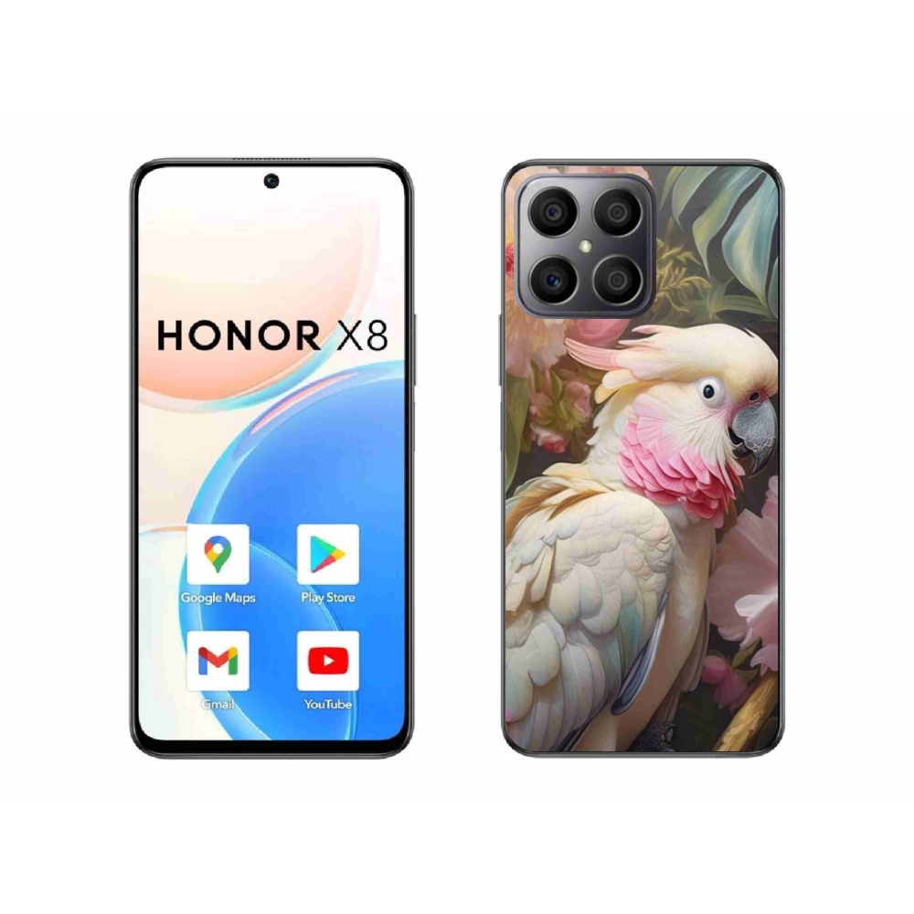 Gélový kryt mmCase na Honor X8 - papagáj kakadu ružový 2