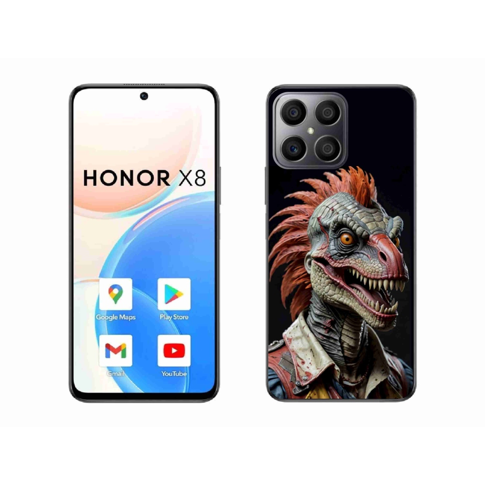 Gélový kryt mmCase na Honor X8 - punk dinosaurus