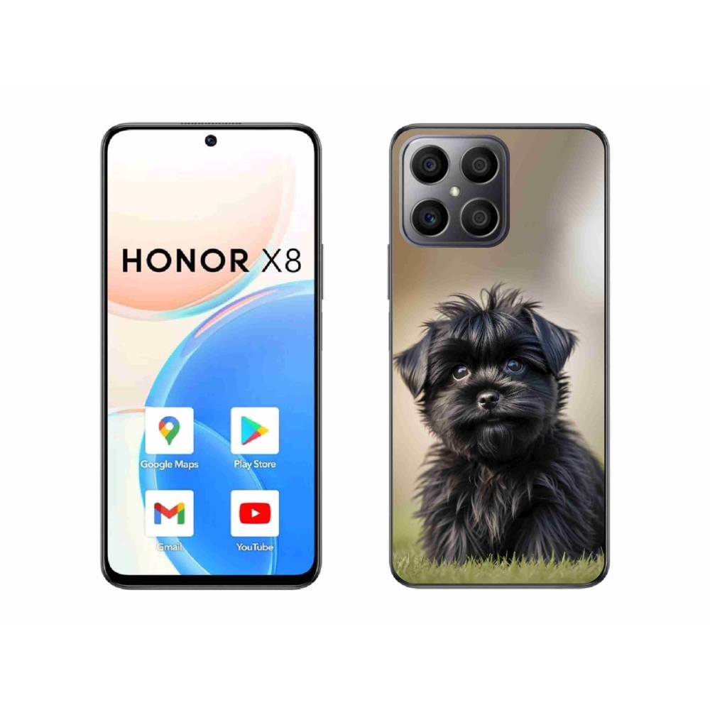 Gélový kryt mmCase na Honor X8 - roztomilý čierny psík