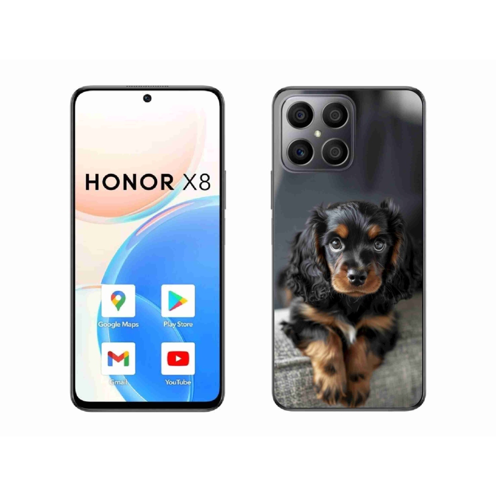Gélový kryt mmCase na Honor X8 - roztomilý dlhosrstý jazvečík