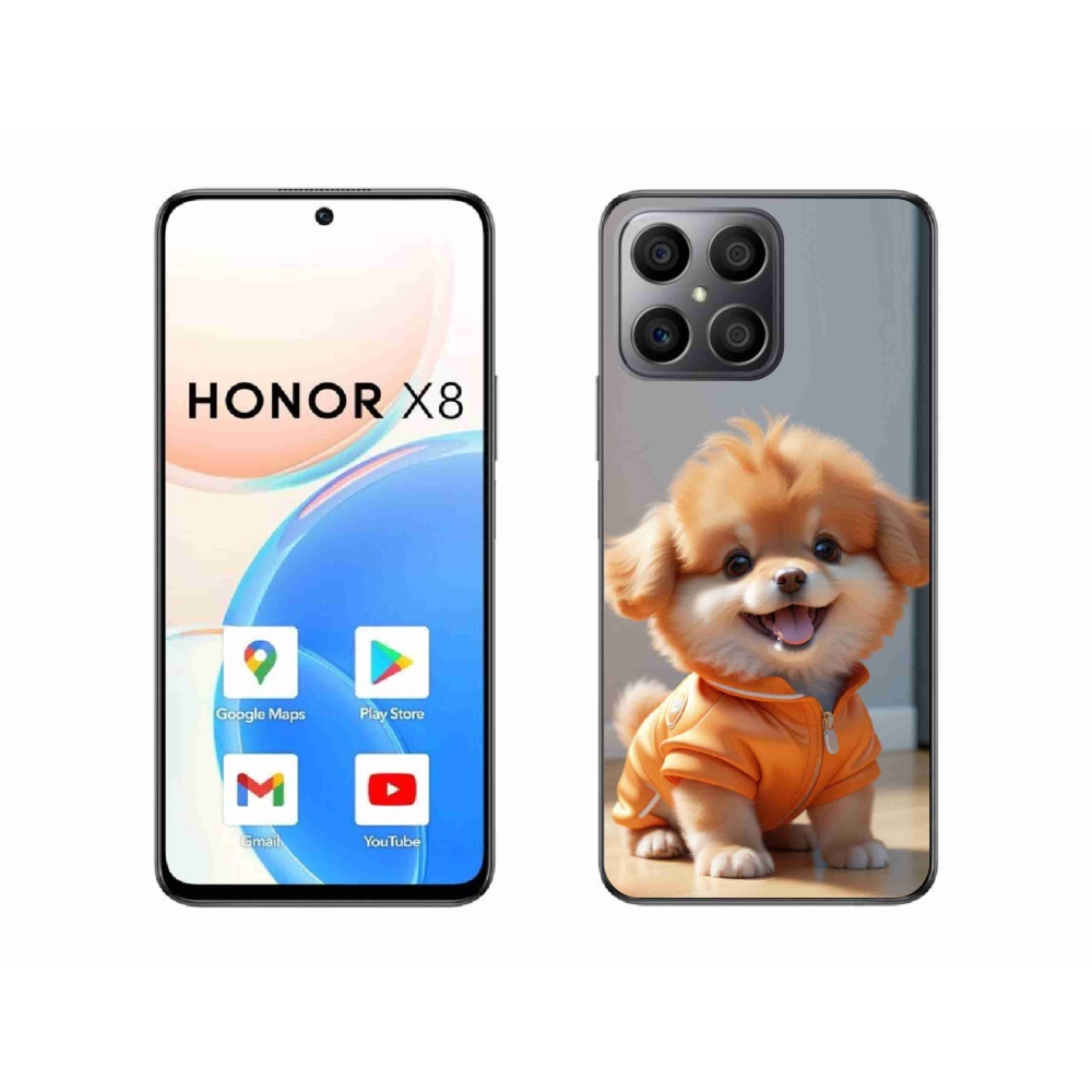 Gélový kryt mmCase na Honor X8 - roztomilý pomeranian v mikine