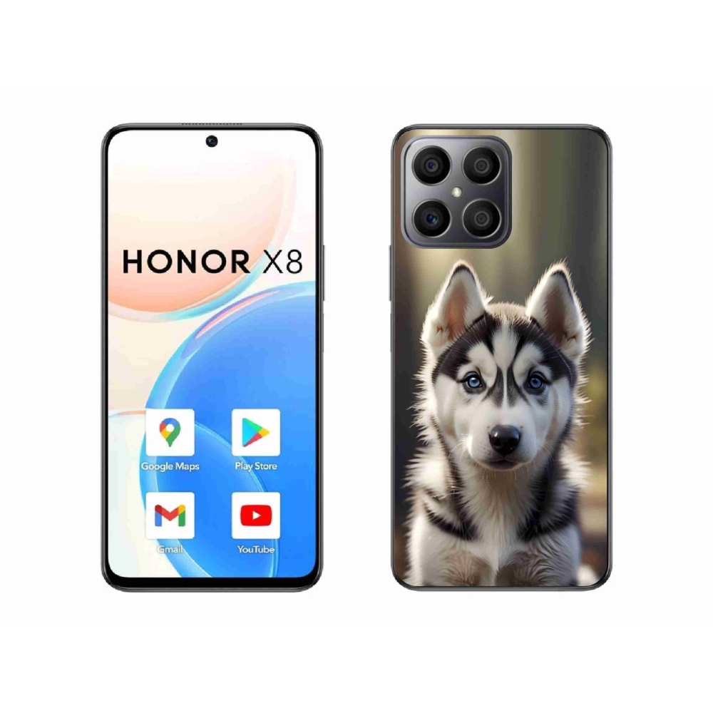Gélový kryt mmCase na Honor X8 - roztomilý sibírsky husky