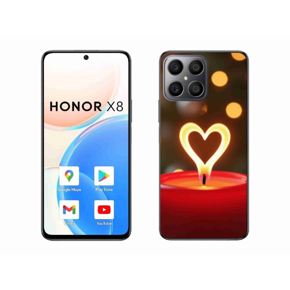 Gélový kryt mmCase na Honor X8 - srdce z plameňa