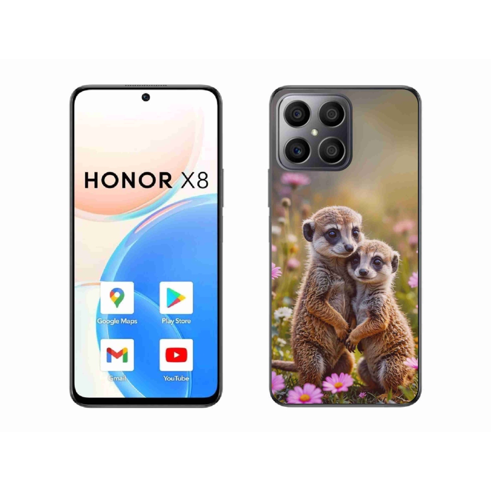 Gélový kryt mmCase na Honor X8 - surikatí duo