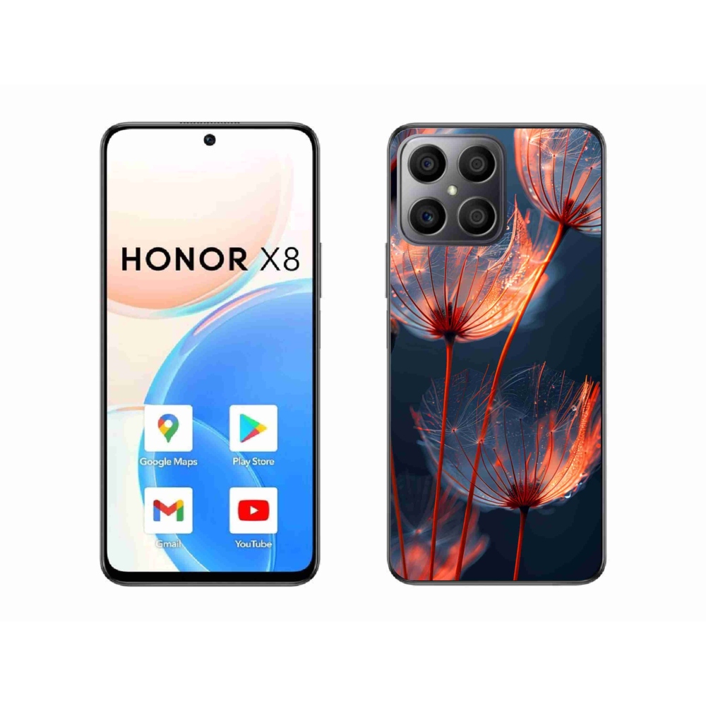 Gélový kryt mmCase na Honor X8 - svetielkujúce páperie