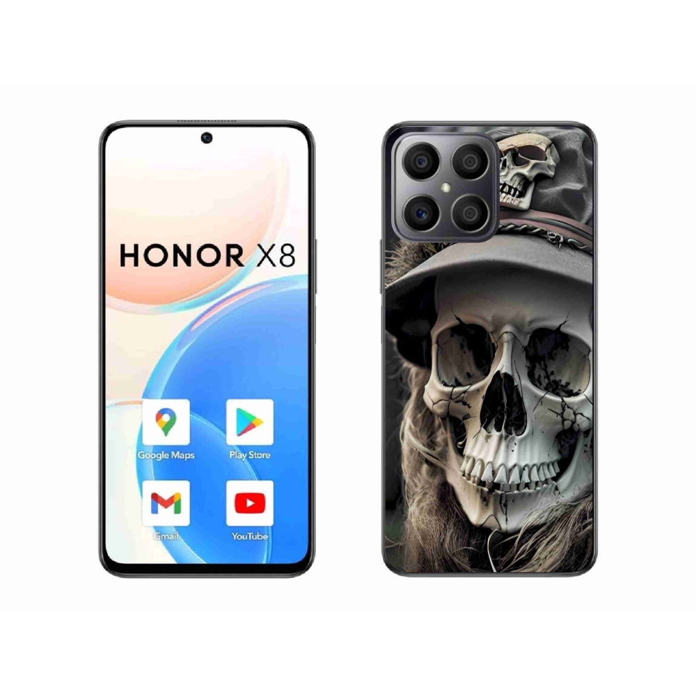 Gélový kryt mmCase na Honor X8 - temná lebka